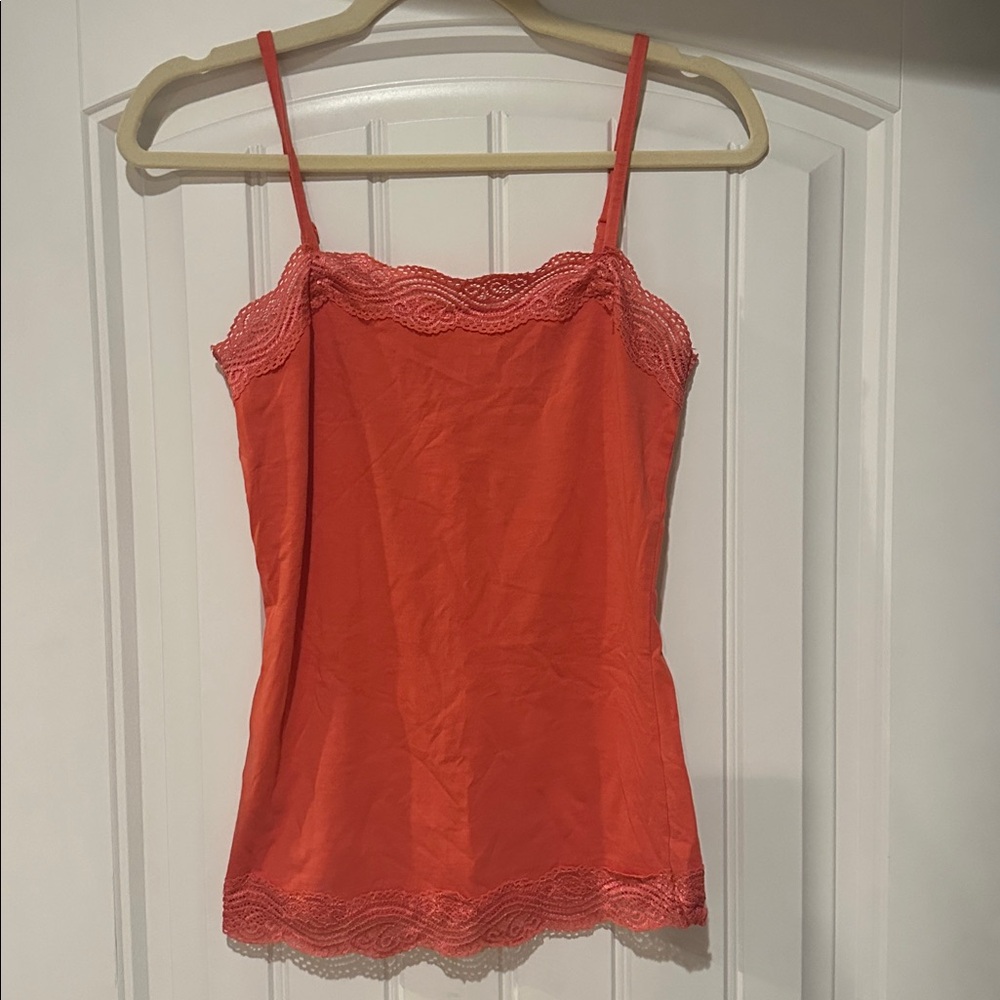 Ann Taylor Coral pink Lace Cami